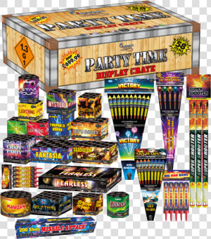 Party Time 58 Piece Firework Display Pack Selection   Party Time Firework Box  HD Png Download