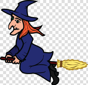 Witch On A Broomstick Clipart   Png Download   Clipart Of A Witch  Transparent Png