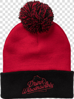 Drink Wisconsinbly Red  amp  Black Pom Hat   Drink Wisconsinbly  HD Png Download