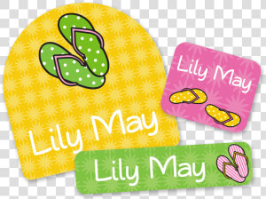 Flip Flops Labels For School Personalized Names  HD Png Download