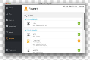 Avast Interface   Avast 2016 Mac Ui  HD Png Download