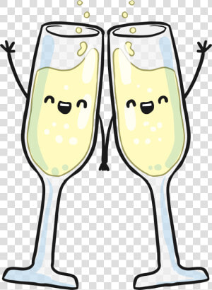 Transparent Champagne Glasses Toast Png   Cartoon Champagne Glass  Png Download