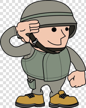 Salute Royalty Free Military Clip Art The   Cartoon Army Soldier  HD Png Download