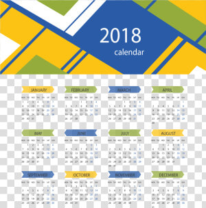 Yellow Blue Abstract Background 2018 Calendar   Calendar Design 2018 Png  Transparent Png