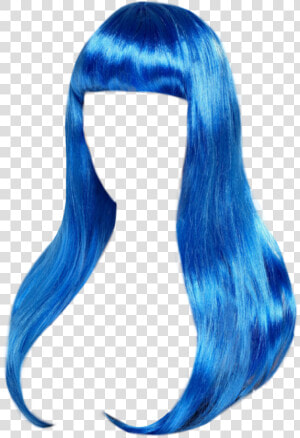  blue  hair  wig  long Hair  longhair  azul  shiny   Transparent Background Blue Wig Png  Png Download