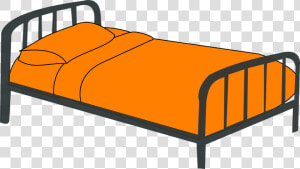 Cot  Bed  Orange  Furniture  Sleep  Metal Frame   Bed Clipart Transparent  HD Png Download