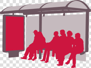 Transparent Bus Stop Clipart   Bus Stop Silhouettes Png  Png Download