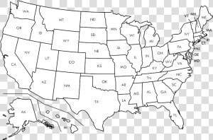 Usa Map Png   Black Printable Usa Map  Transparent Png