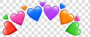  crown  multicolor  purple  pink  red  heart  blue  HD Png Download