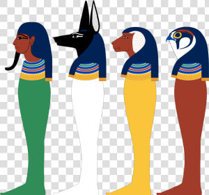 Clip Art Clipart Of Pharaoh Carrying His Dead Son   Sons Of Horus Egypt  HD Png Download