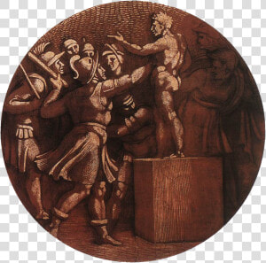 Michelangelo  Medaglione   Michelangelo The Destruction Of The Statue Of Baal  HD Png Download