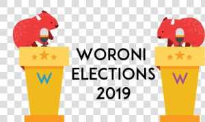 Two Red Wombats At Podiums   Cartoon  HD Png Download