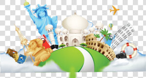 World Travel Agent Cartoon   Travel Wallpaper Hd Cartoon  HD Png Download