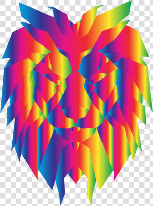 Prismatic Polygonal Lion Face 2 Clip Arts   Lion Prismatic  HD Png Download