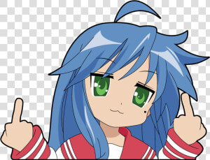 Image Of Konata   Anime Girl Middle Finger  HD Png Download