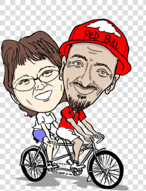 Picture   Caricature Tandem Bike  HD Png Download