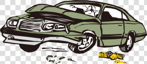 Vector Cartoon Hand Painted Green Broken Car Png Download   Broken Car Clipart Png  Transparent Png