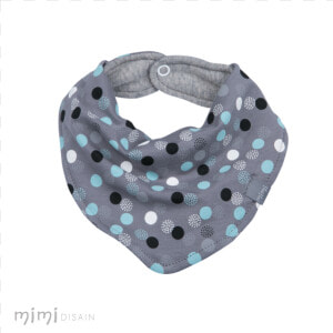 Mimi Baby Bib Grey Blue Dot   Polka Dot  HD Png Download