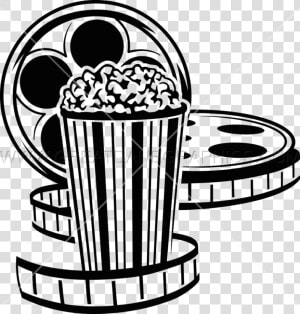 Movie Reel And Popcorn Png   Popcorn And Movie Clipart Black And White  Transparent Png