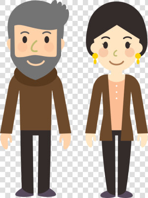 And Standing Style Men Cartoon Animation Flattened  HD Png Download