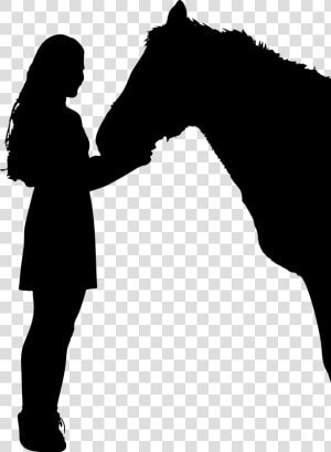 Horse Clipart With Girl   Horse And Person Silhouette  HD Png Download