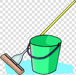 Mop And Bucket Svg Clip Arts   Cartoon Mop And Bucket  HD Png Download