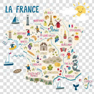 Map Of France   France Map Cute  HD Png Download