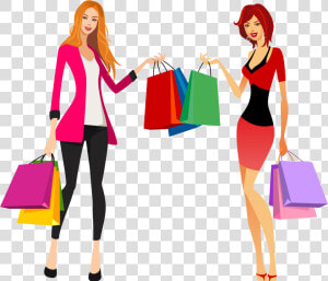 Shopping Fashion Clip Art   Fashion Shopping Girl Vector  HD Png Download