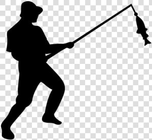 Fishing Fisherman Silhouette Clip Art   Fisherman Silhouette Man Fishing  HD Png Download