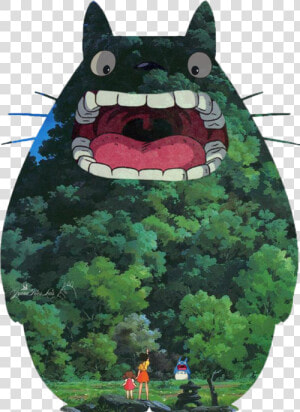 Illustration Art Hayao Miyazaki Totoro Studio Ghibli   Tree In My Neighbor Totoro  HD Png Download