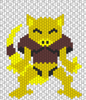 Abra Pokemon Peyote Bead Pattern   Cross stitch  HD Png Download