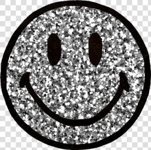  smiley  smileyface  silverglitter  glitter  silver   Silver Smiley Face Clip Art  HD Png Download