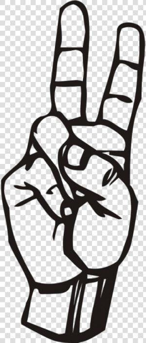 Hand Fingers Raised   Sign Language Letter V  HD Png Download