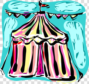 Vector Illustration Of Big Top Circus Tent With Streamers  HD Png Download