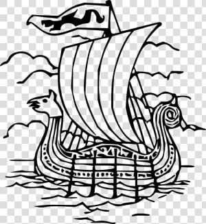 Viking Boat Svg Clip Arts   Vikings Clip Art Black And White  HD Png Download