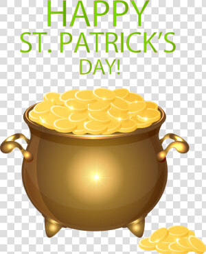 Happy Saint Patrick S Day Pot Of Gold Transparent Png  Png Download