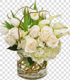 White Roses And White Tulips Arrangements  HD Png Download