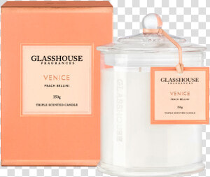 Venice Peach Bellini Triple Scented Candle By Glasshouse   Glasshouse Candles Venice  HD Png Download