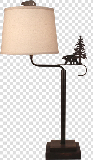 Dark Bronze Iron Swing Arm Table Lamp With Wooden Base    Lamp  HD Png Download