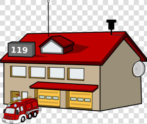 Estación De Bomberos  Casa  La Construcción De  Fuego   Fire Station Clipart  HD Png Download