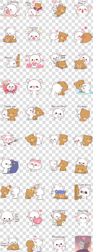 Bear Couple   Milk And Mocha Printable Stickers  HD Png Download