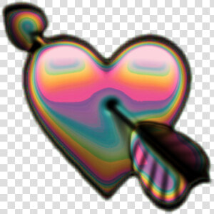 Holo Holographic Heart Hearts Arrow Emoji Iridescent   Holographic Heart Png  Transparent Png