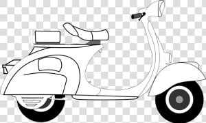 Scooter  Vespa  Art  Isolated  Motorcycle  Transport   Scooter Black And White  HD Png Download