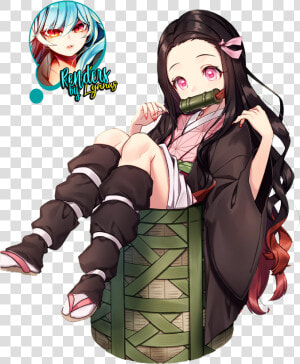  kimetsunoyaiba  demonslayer  nezuko  tanjiro  zenitsu   Nezuko In Basket Fanart  HD Png Download