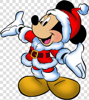 Christmas Mickey Clip Art   Cartoon Christmas Mickey Mouse  HD Png Download