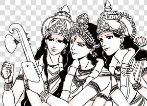 Navaratri Special Sketch  HD Png Download