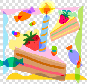 Vector Illustration Of Sweet Dessert Baked Birthday  HD Png Download