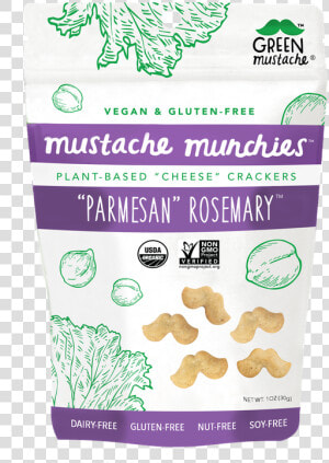 Mustache Munchies Parmesan Rosemary   Green Mustache  HD Png Download