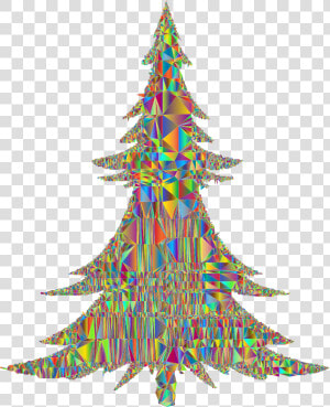 Abstract Christmas Tree Mesh Polyprismatic   Silhouette Christmas Tree Outline  HD Png Download