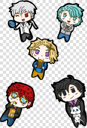 Mystic Messenger Yoosung Jumin Han 707 V Zen Chibis   Cartoon  HD Png Download